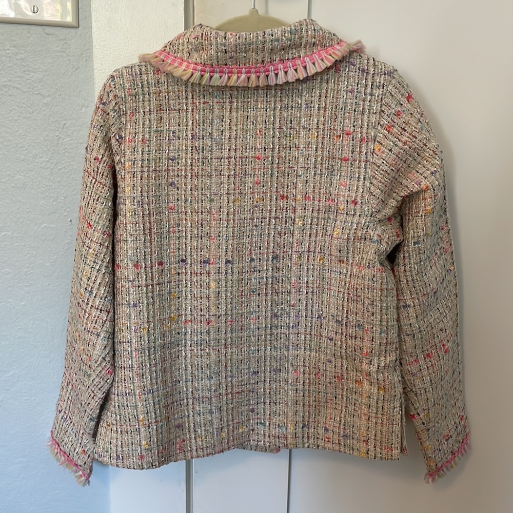 NWOT Sweet Jane pastel and cream tweed blazer, size 4/5 - Picture 3 of 6